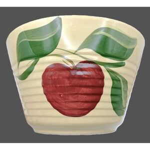 VTG Watt Pottery #8 Apple Ribbed Bowl Sully Co-Op Creamery Iowa Advertising Read